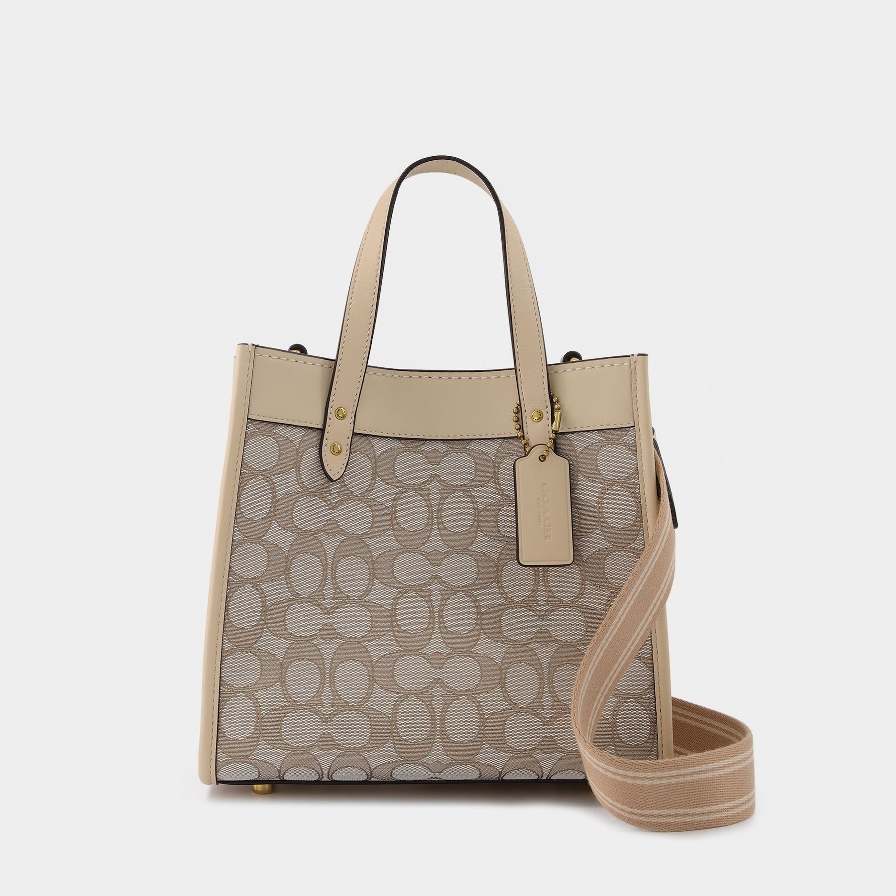  COACH Signature Jacquard Field Tote 30 B4/Stone Ivory One Size  : Clothing, Shoes & Jewelry