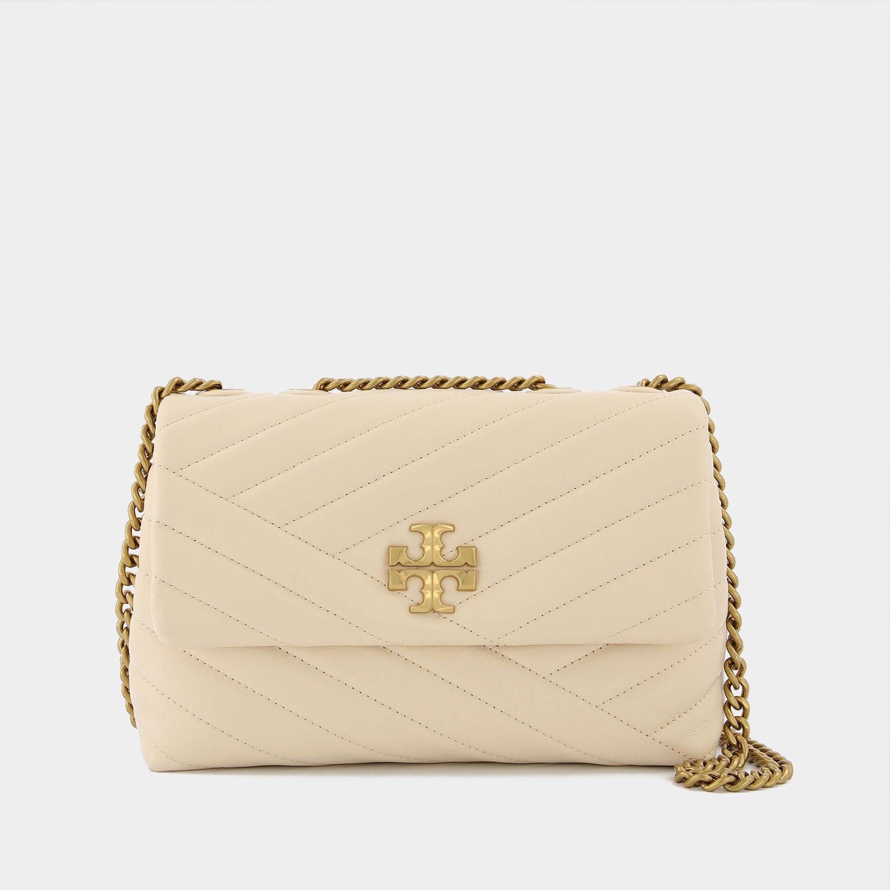 Tory Burch Cream Small Kira Chevron Convertible Shoulder Bag