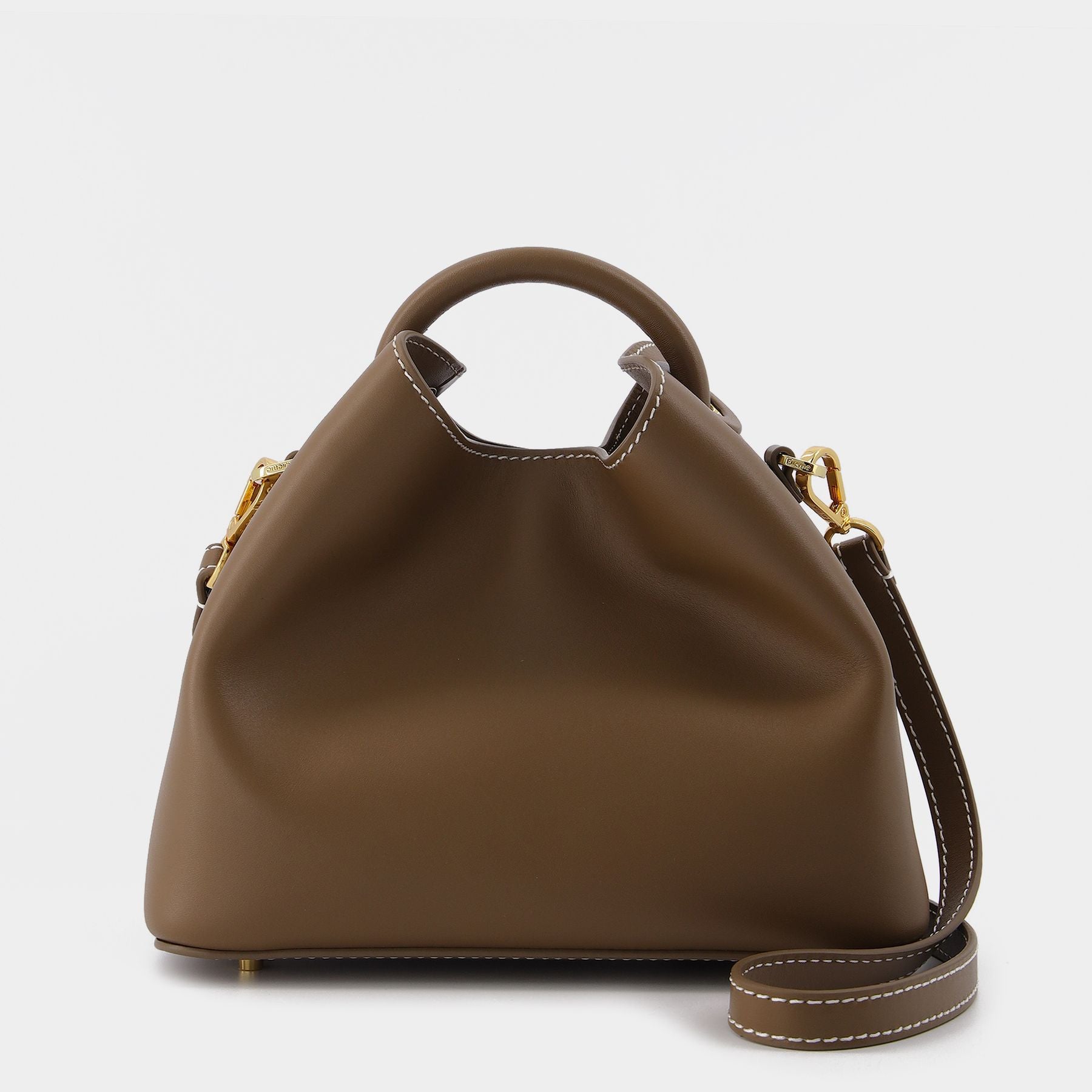 Black Baozi top handle leather crossbody bag