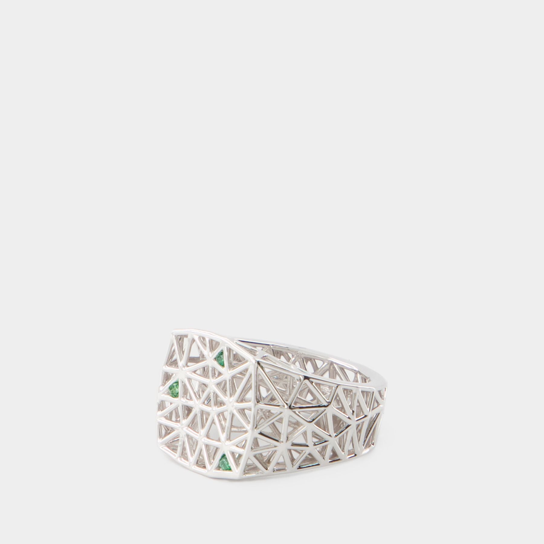 Mesh Ferm Green Ring - Tom Wood - Silver - Silver