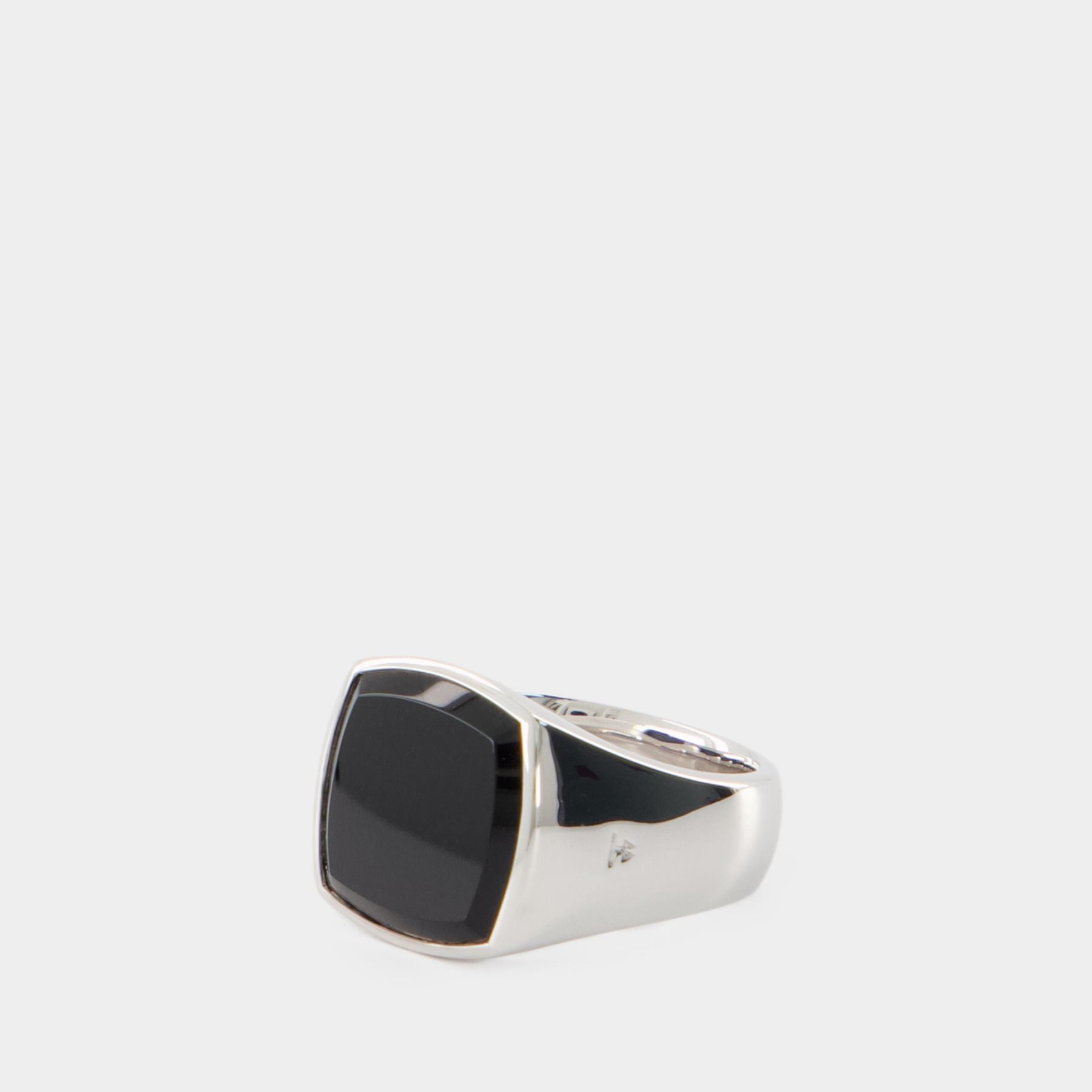 Cushion Polished Black Onyx M Ring - Tom Wood - Black - Silver