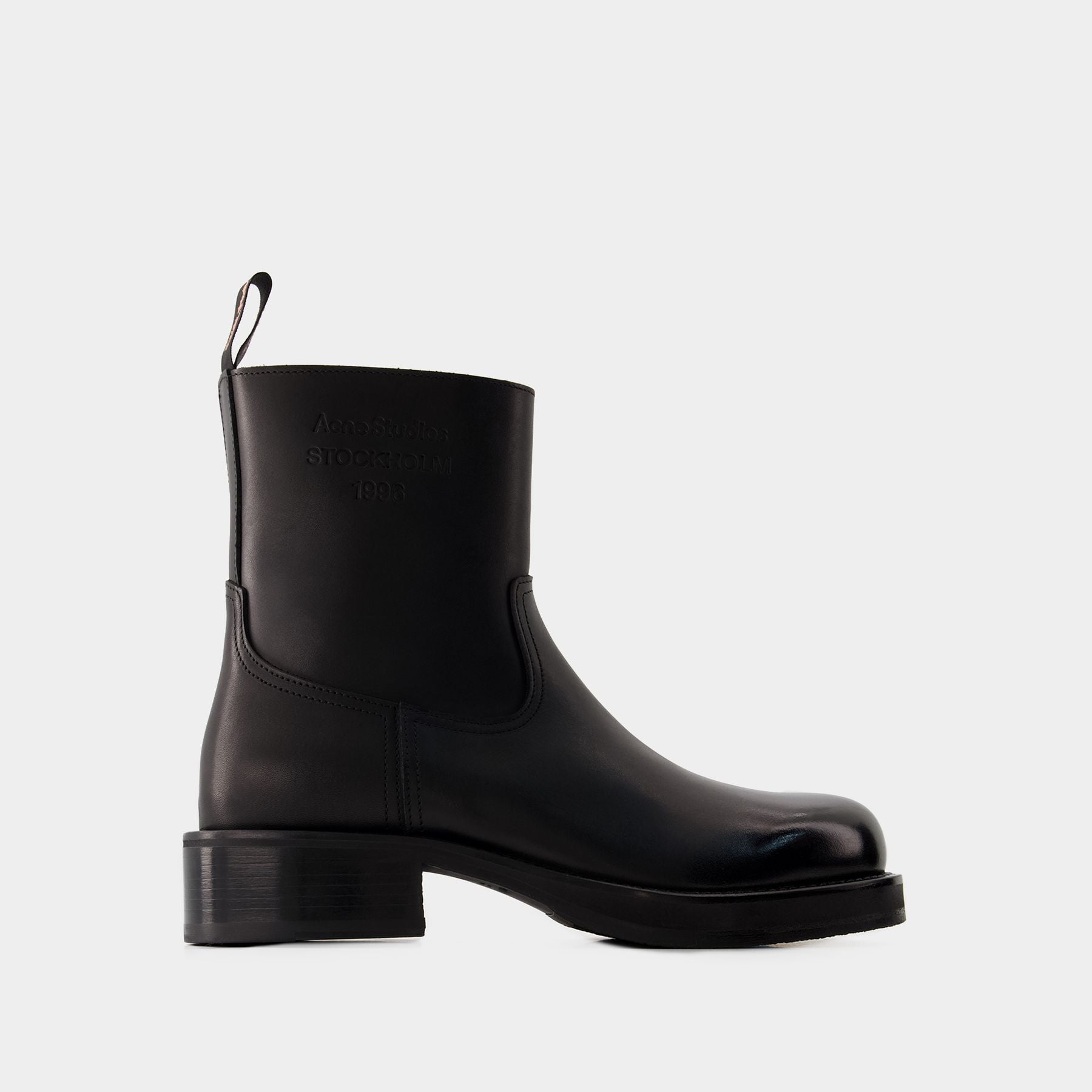 24SS new /ACNE STUDIOS Besare ロゴ レザーブーツ BLACK 