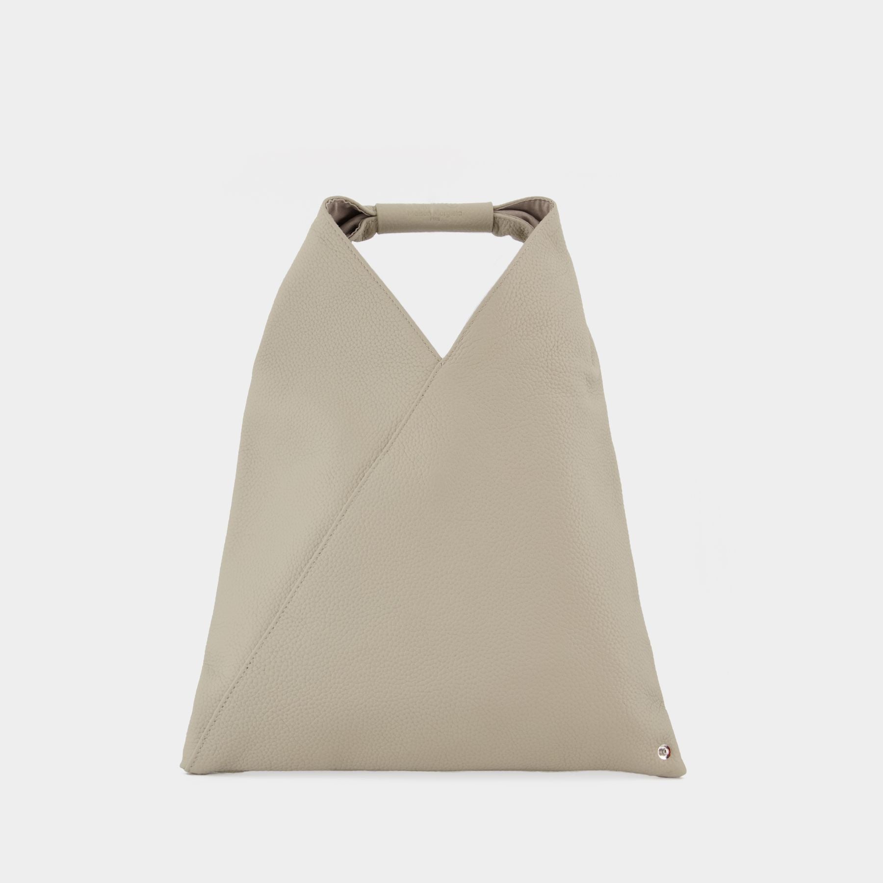 Small Japanese Tote Bag - Mm6 Maison Margiela - Silver Birch - Leather