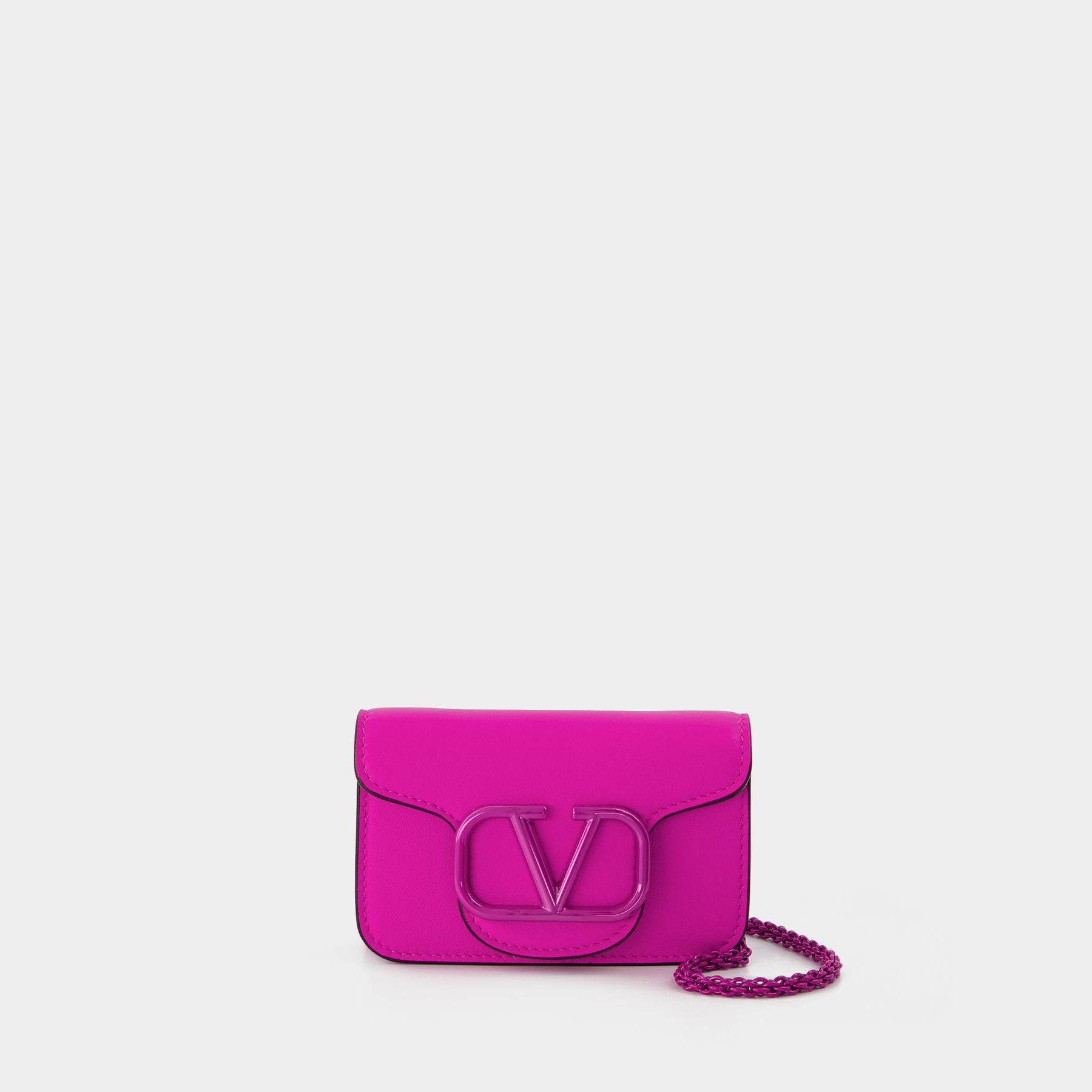 Valentino Pink/Blue Calfskin Leather VRing Small Shoulder Bag