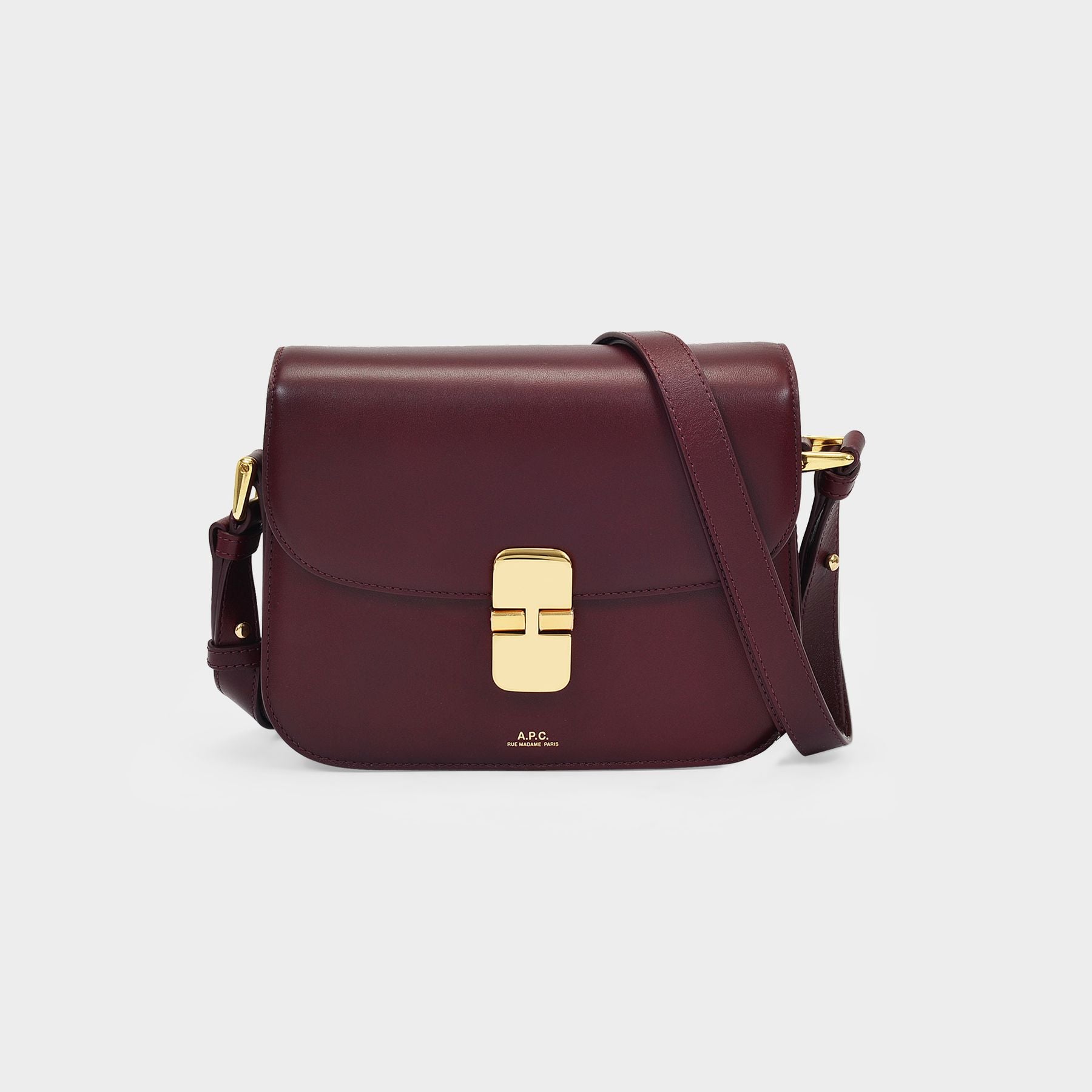 Ella leather handbag APC Burgundy in Leather - 37507549