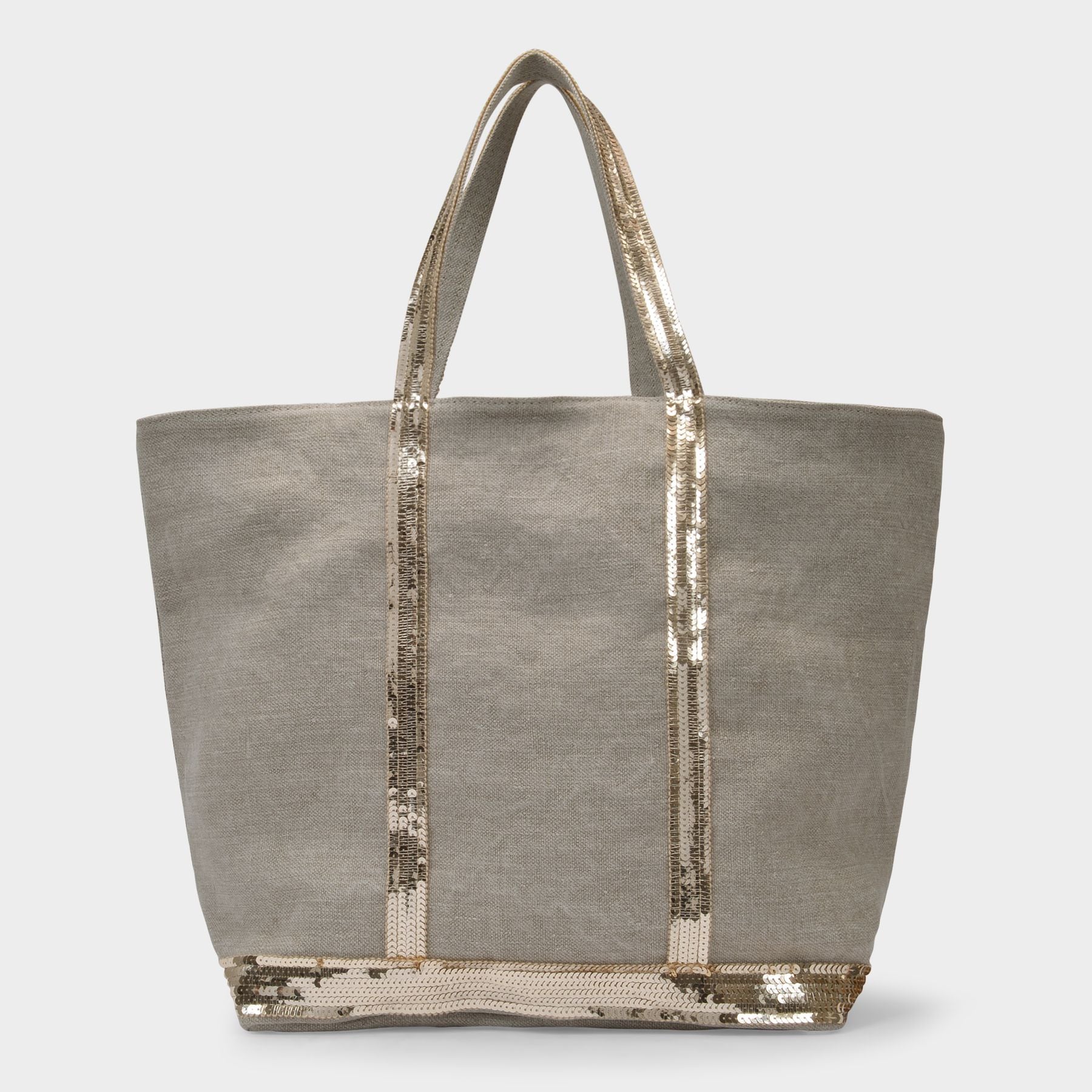 Linen L Cabas Tote Zipped Shoulder Bag Sable , Vanessa Bruno