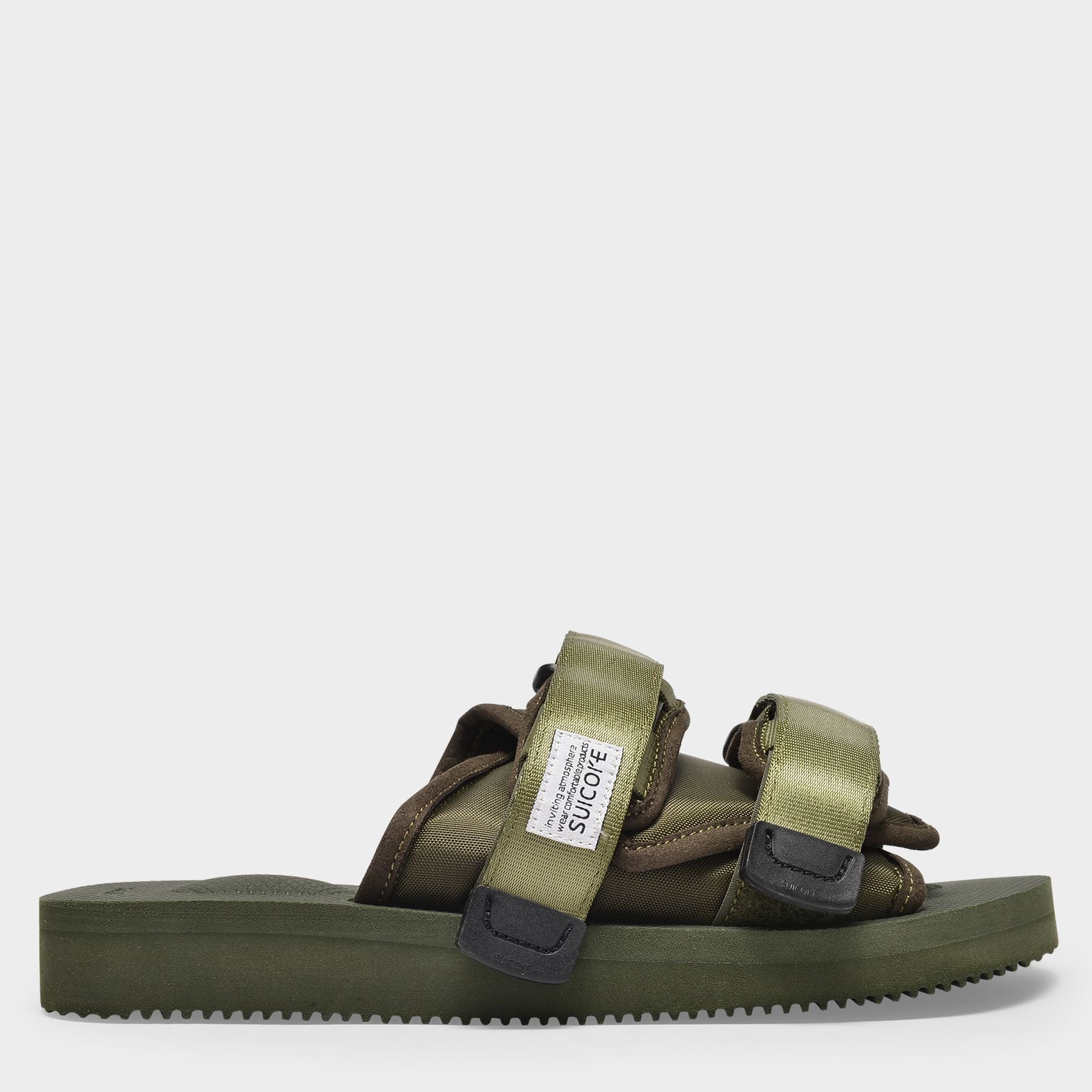 Moto-Cab Slides in Green Nylon - Suicoke