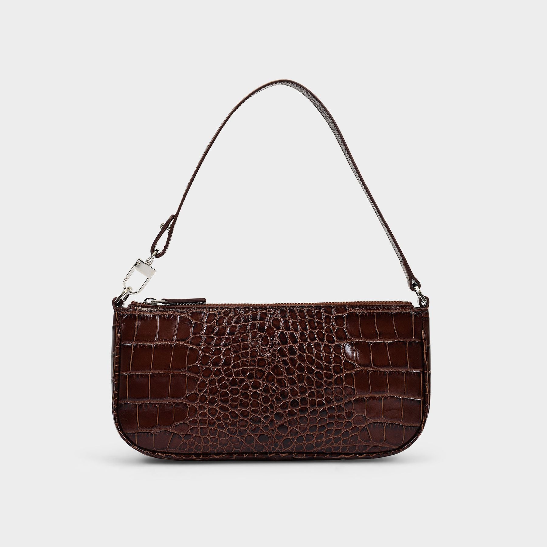 BY FAR - Rachel Croco Embossed Leather Bag