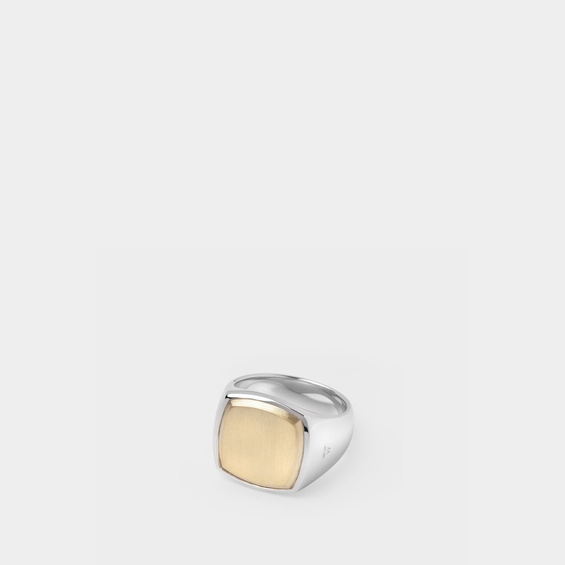 Cushion Gold Top Ring in Silver and Gold