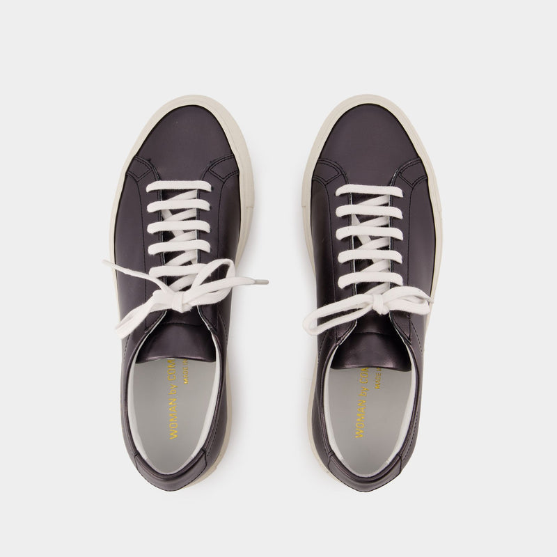 Achilles Shiny Sneakers - COMMON PROJECTS - Leather - Black