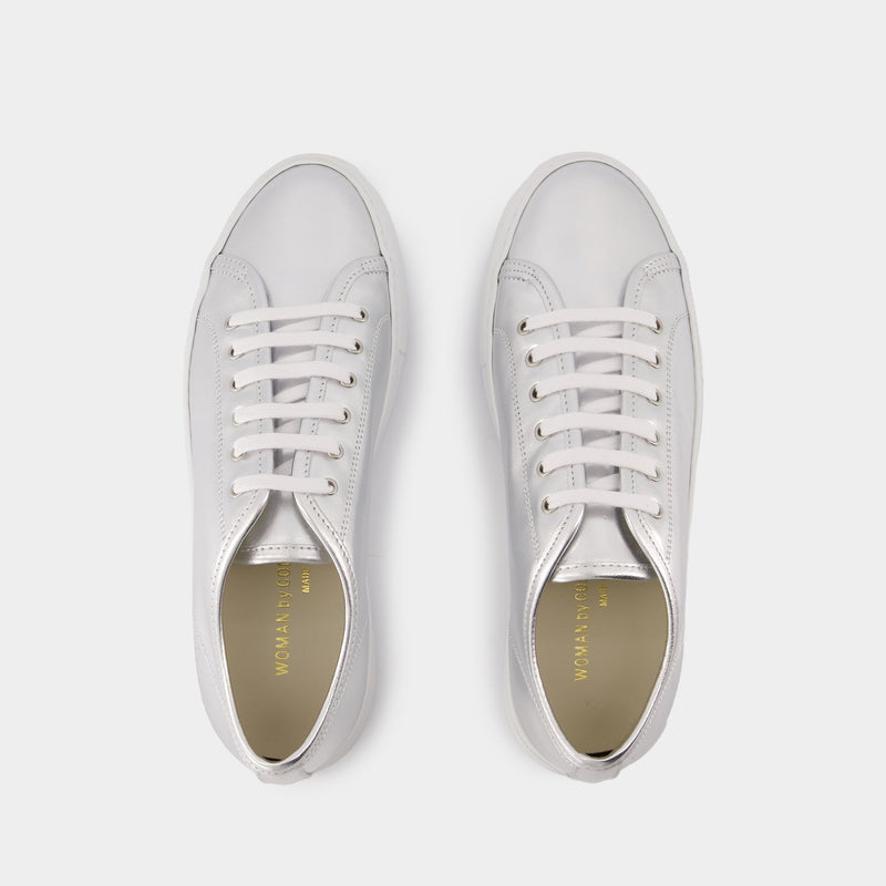 Tournament Super Shiny Sneakers - COMMON PROJECTS - Leather - Silver