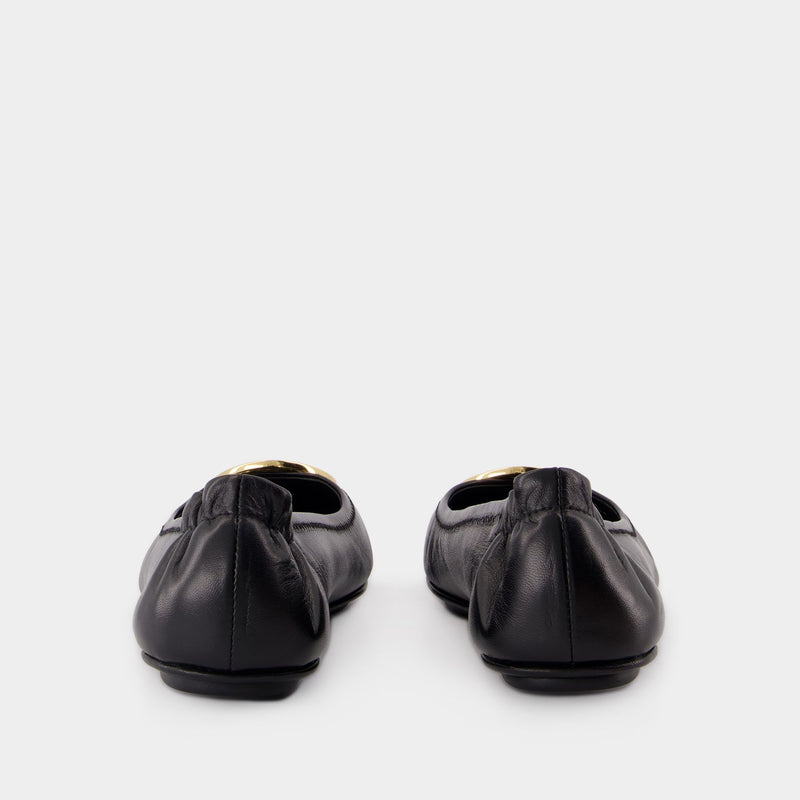 Minnie Travel Ballerinas - Tory Burch - Leather - Black