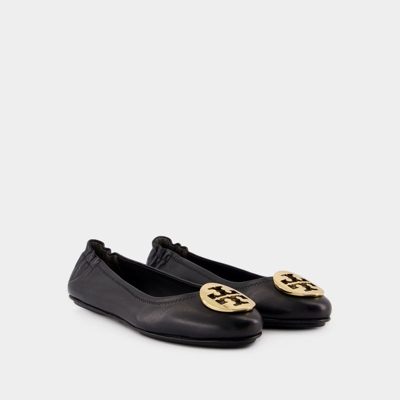 Minnie Travel Ballerinas - Tory Burch - Leather - Black