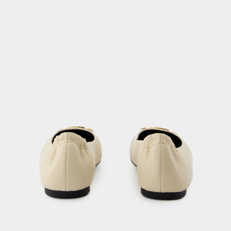 Claire Cap-Toe Ballerinas - Tory Burch - Leather - Cream