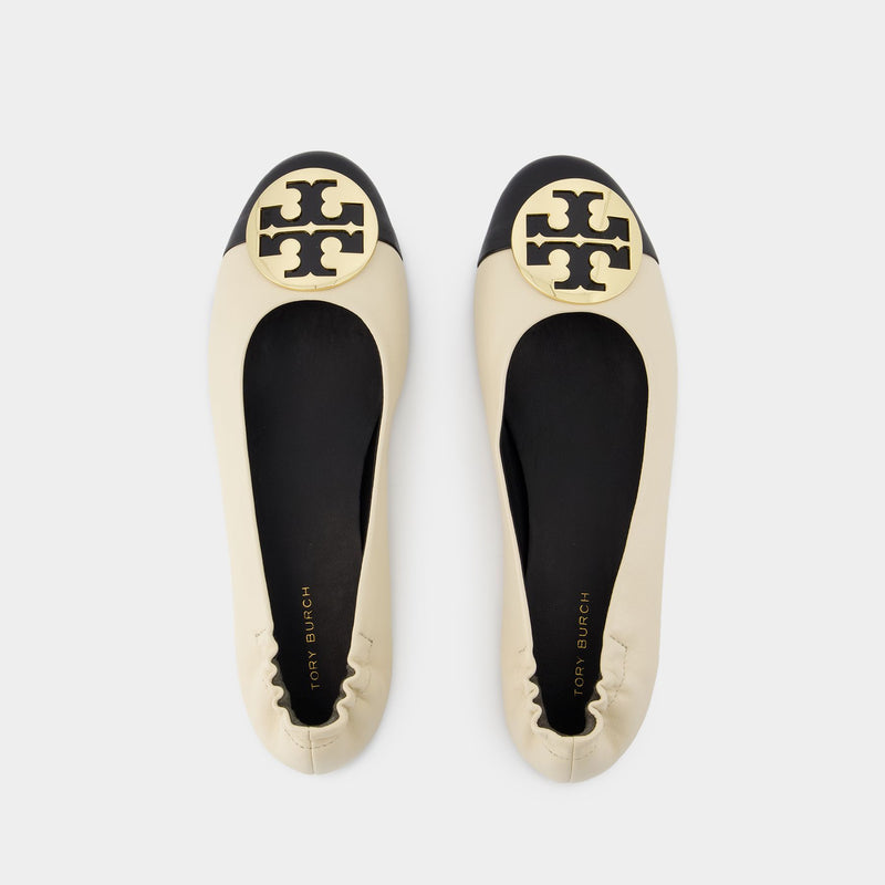 Claire Cap-Toe Ballerinas - Tory Burch - Leather - Cream