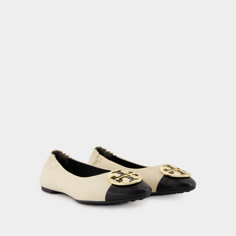 Claire Cap-Toe Ballerinas - Tory Burch - Leather - Cream