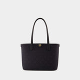 T Monogram Small Shopper Bag - Tory Burch - Leather - Black