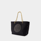 Ella Chain Shopper Bag - Tory Burch - Leather - Black