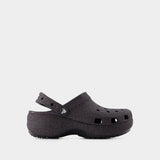 Classic Platform Glitter Sandals - Crocs - Synthetic - Black