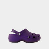 Classic Platform Glitter Sandals - Crocs - Synthetic - Purple