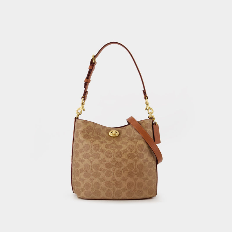 Willow Soft Bucket Bag 19 - Coach - Canvas - Brown