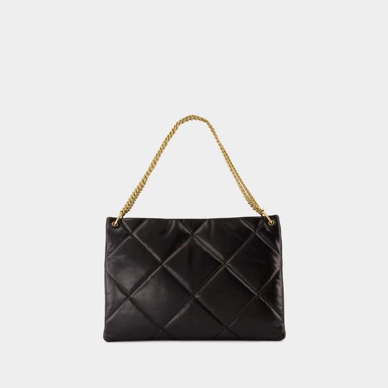 Kira Diamond Shopper Bag - Tory Burch - Leather - Black