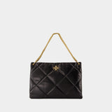 Kira Diamond Shopper Bag - Tory Burch - Leather - Black