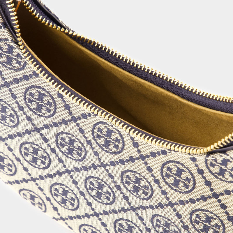 T Monogram Crescent Bag - Tory Burch - Leather - Blue