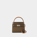 Lee Radziwill Color-Block Petite Double Bag - Tory Burch - Leather - Brown