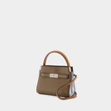 Lee Radziwill Color-Block Petite Double Bag - Tory Burch - Leather - Brown