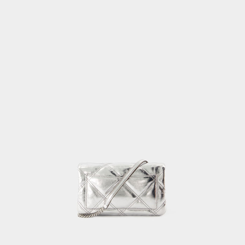 Kira Diamond Wallet On Chain - Tory Burch - Leather - Silver