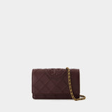 Fleming Soft Wallet On Chain - Tory Burch - Leather - Brown