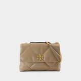 Kira Diamond Convertible Shoulder Bag - Tory Burch - Leather - Neutral