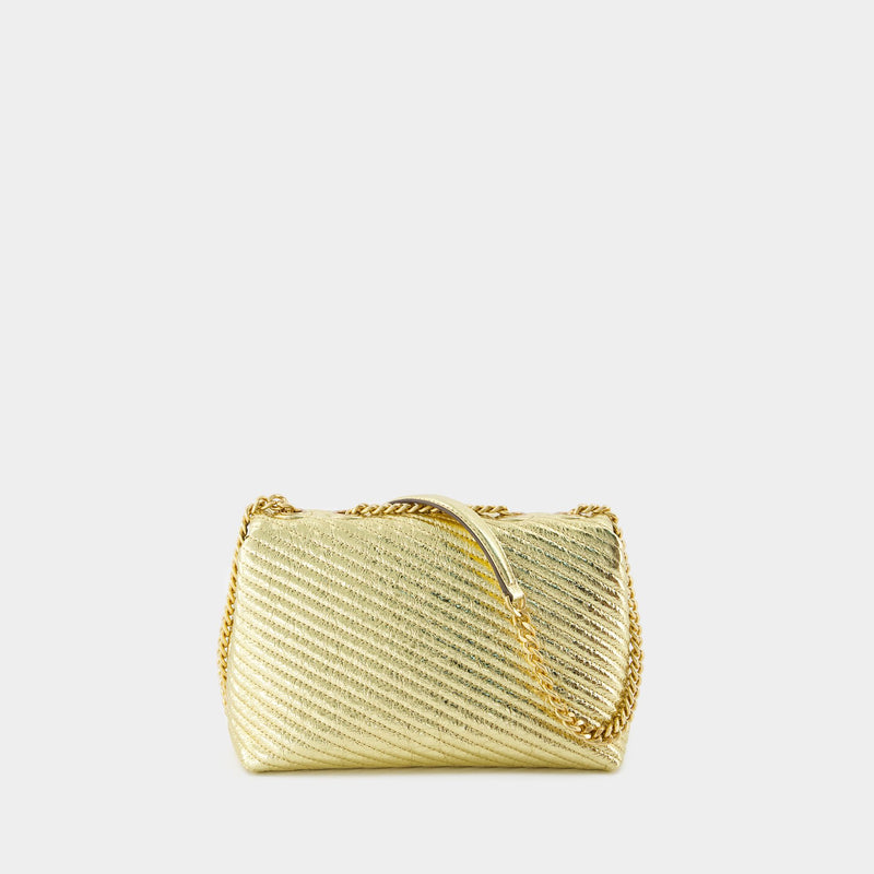 Kira Moto Small Shoulder Bag - Tory Burch - Leather - Gold