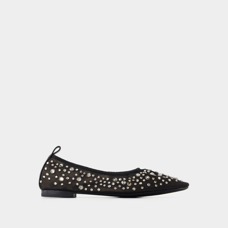 Crystal Ballerinas - Tory Burch - Nylon - Black