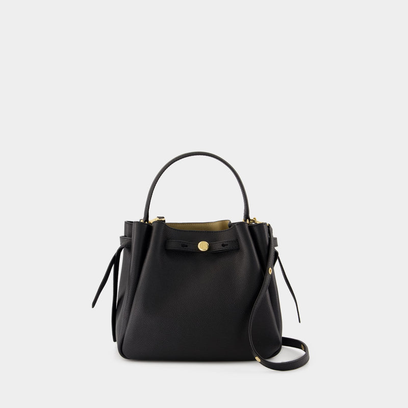 Romy Pebbled Purse - Tory Burch - Leather - Black