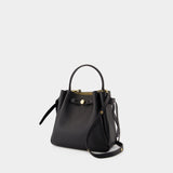 Romy Pebbled Purse - Tory Burch - Leather - Black