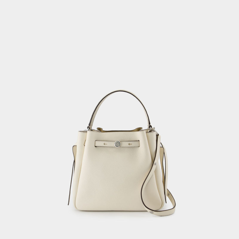 Romy Pebbled Purse - Tory Burch - Leather - White