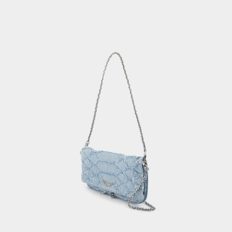 Rock Fringed Denim Crossbody - Zadig & Voltaire - Cotton - Blue