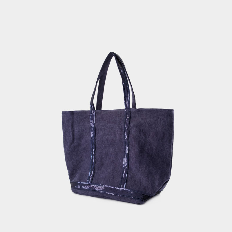 Cabas L Shopper Bag - Vanessa Bruno - Linen - Blue