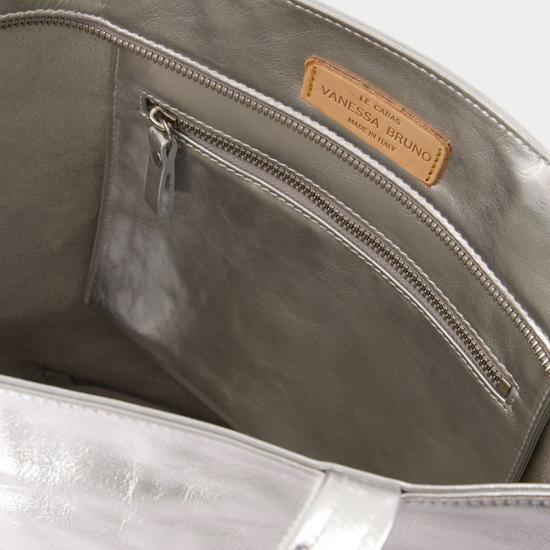 Cabas L Shopper Bag - Vanessa Bruno - Leather - Silver