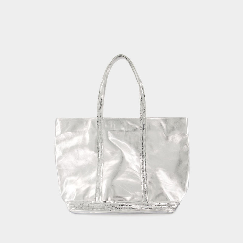 Cabas L Shopper Bag - Vanessa Bruno - Leather - Silver