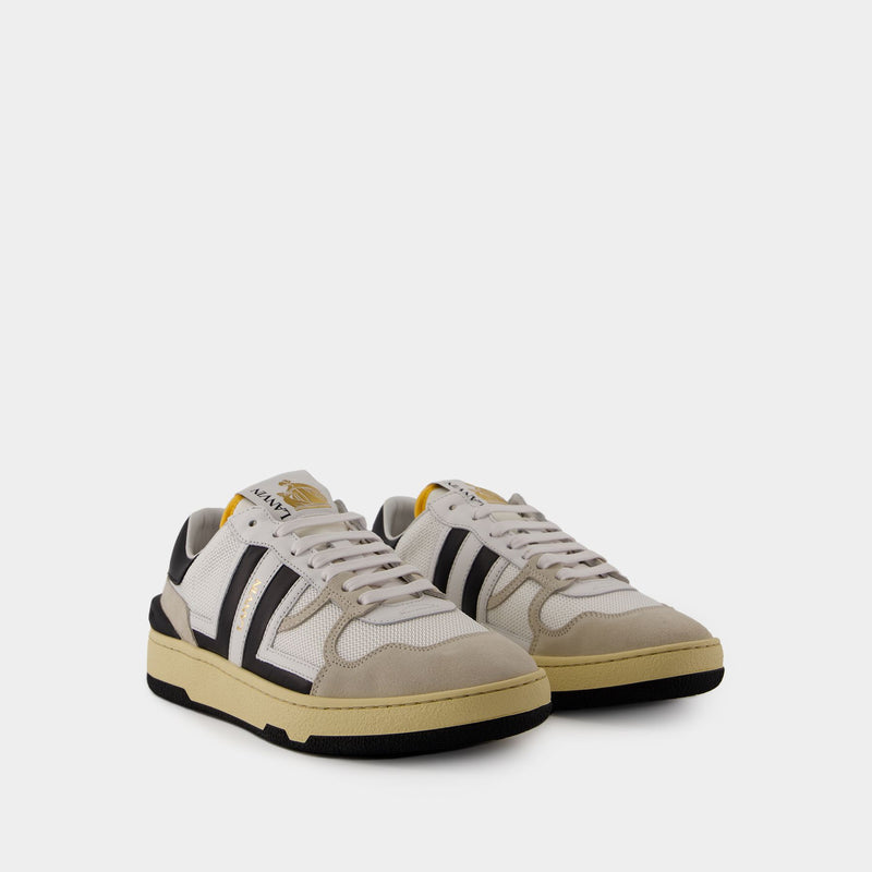 Clay Low Top Sneakers - Lanvin - Leather - White/Black