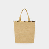 Shopper Bag - Lanvin - Wicker - Neutral