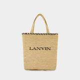 Shopper Bag - Lanvin - Wicker - Neutral