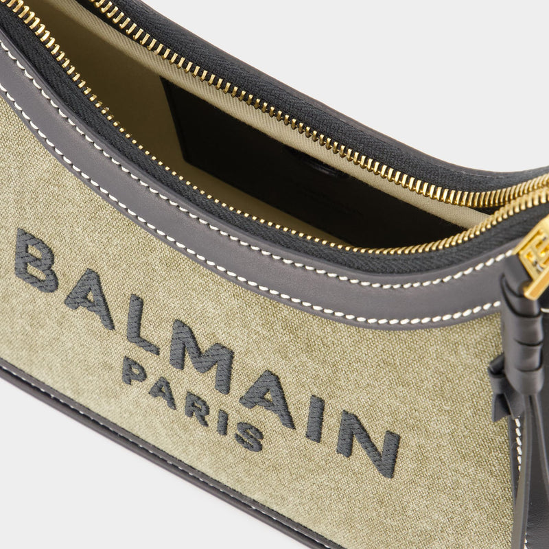 B-Army Shoulder Bag - Balmain - Canvas - Khaki/Black