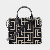 B-Army Small Shopper Bag - Balmain - Cotton - Ivory/Black