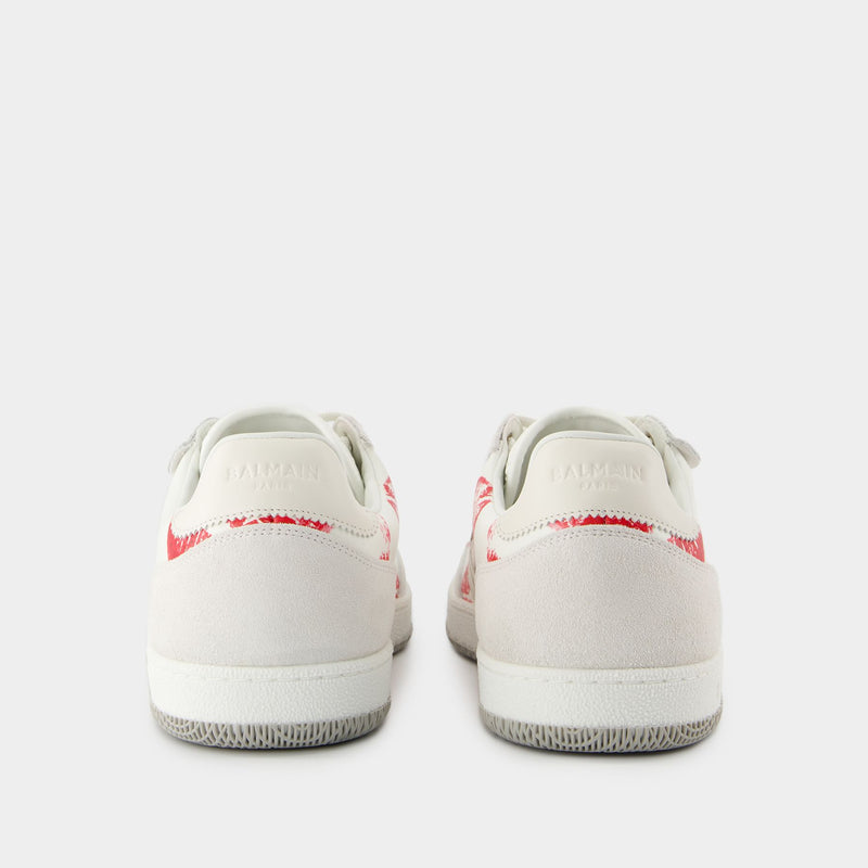 Balmain Swan Sneakers - Balmain - Leather - White/Red