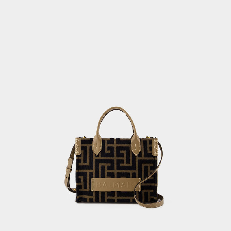 B-Army Small Shopper Bag - Balmain - Cotton - Green/Black