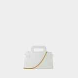 B-Buzz Small Top Handle Purse - Balmain - Leather - White